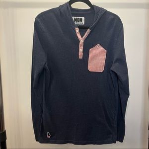 Men’s Hooded Henley Long Sleeve Shirt